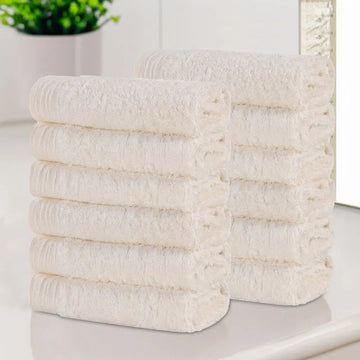 12-Piece Washcloth Set – Bamboo Cotton Blend Eco-Friendly