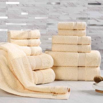 12-Piece Egyptian Cotton Plush Bath Towel Set - Heritage
