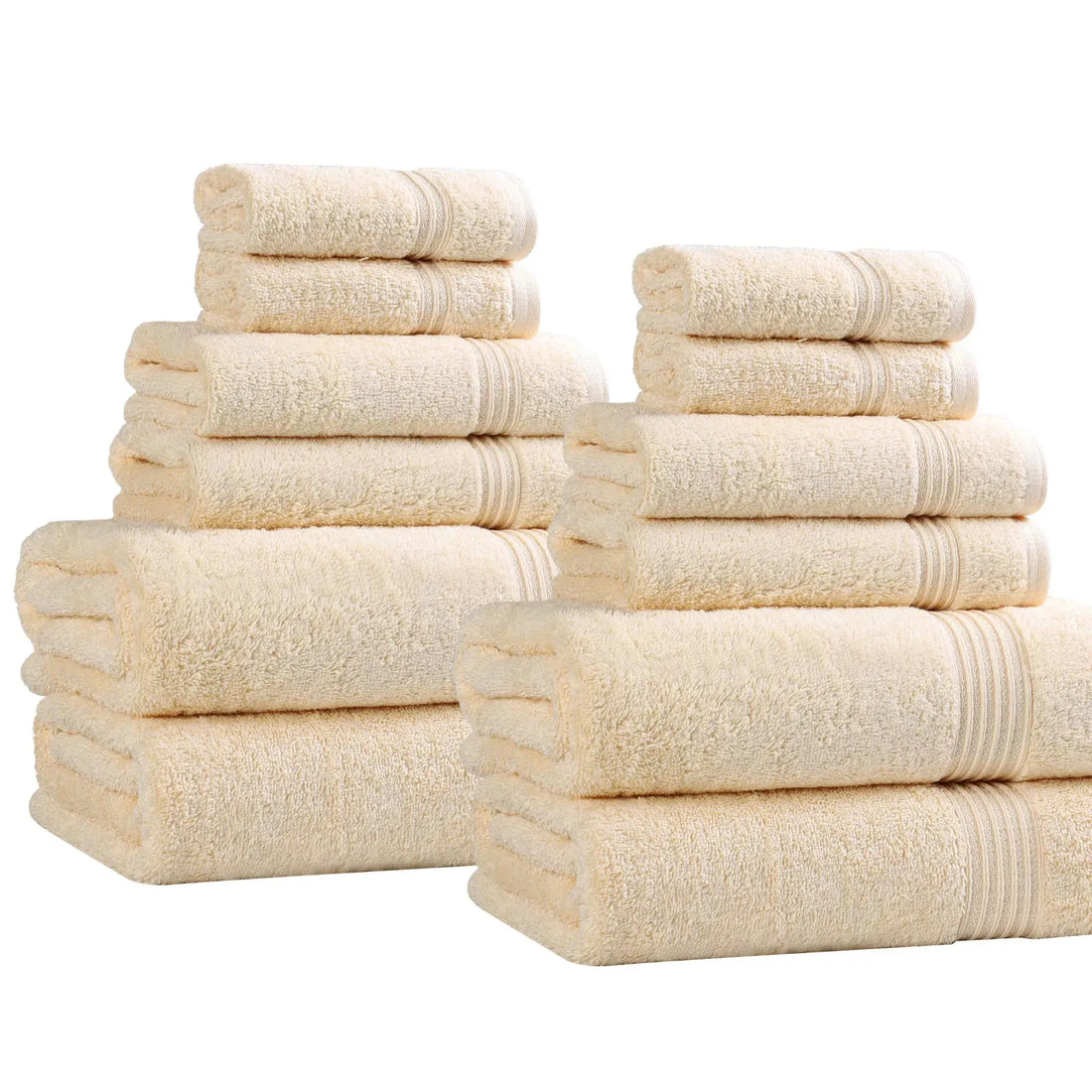 12-Piece Egyptian Cotton Plush Bath Towel Set - Heritage