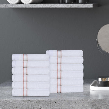 Ultra Plush Turkish Cotton Face Towels - 12 Piece