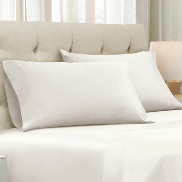 Superior 1500 Thread Count Cotton Marrow Stitch Solid Pillowcase Set