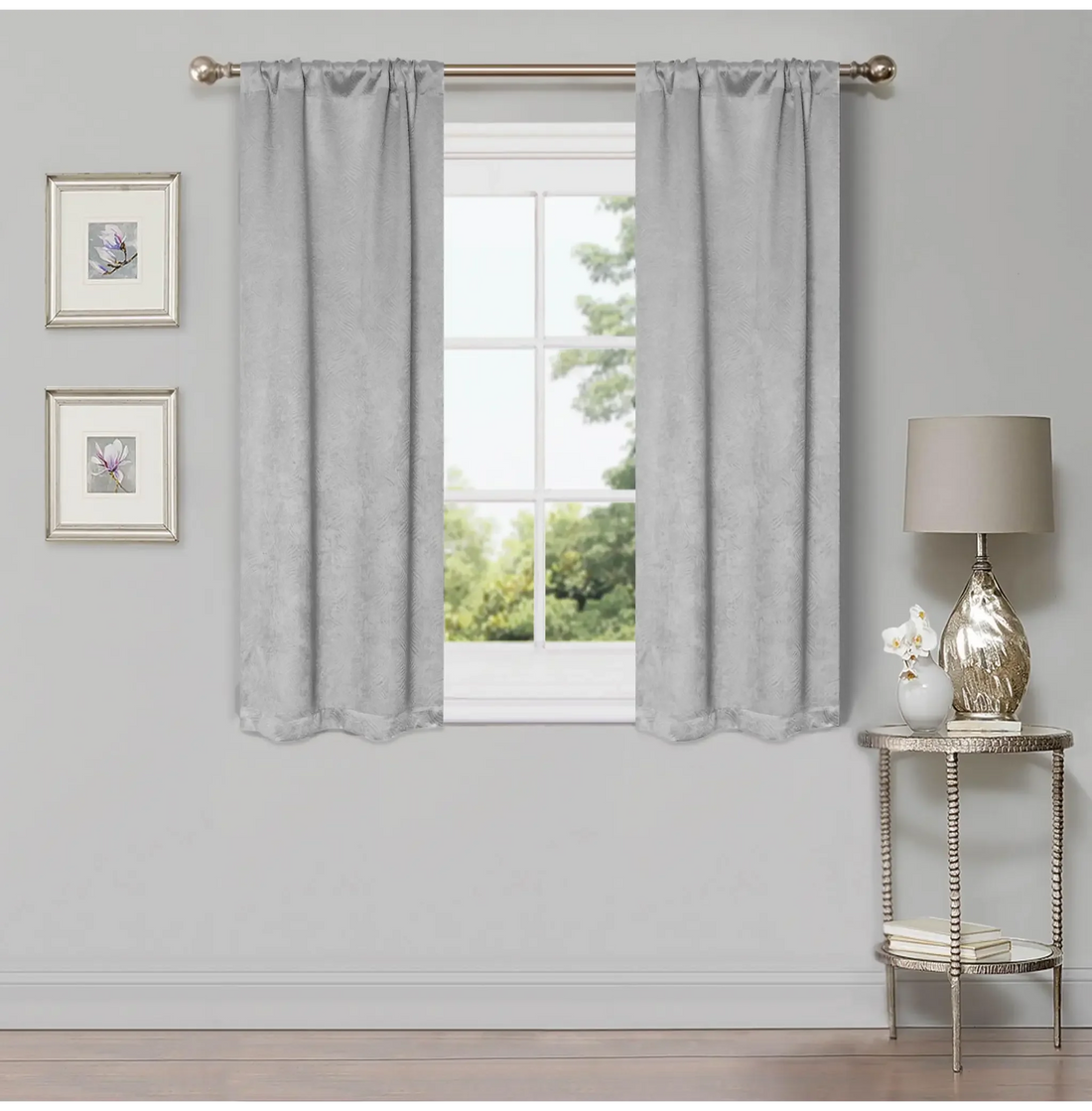 Blackout Window Curtains Wave Geometric Room Darkening Washable Set of 2