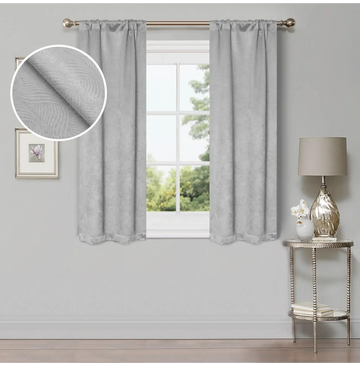 Blackout Window Curtains Wave Geometric Room Darkening Washable Set of 2