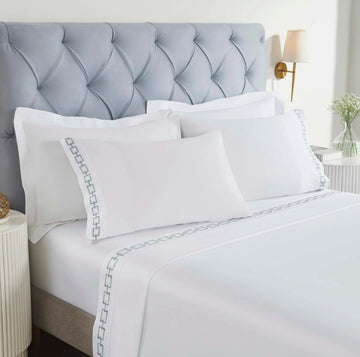 100% Cotton Embroidered Deep Pocket Sheet Set