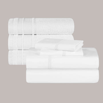 7-Piece Embroidered Elegance Bed & Bath Bundle