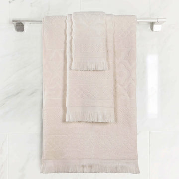 3-Piece Bath Towel Set – Cotton Rolla Jacquard