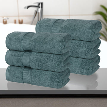 6 Piece Hand Towel Set Zero Twist Cotton Soft Absorbent