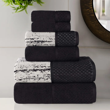 Lodi Cotton 6-Piece Bathroom Towel Set – Absorbent Mid-Weight Solids & Patterns