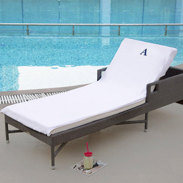 Superior Cotton Terry Monogrammed Patio Chaise Lounge Chair Cover