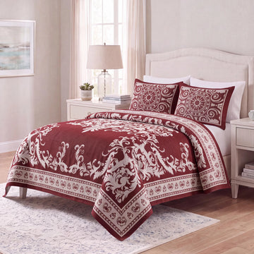 Lightweight Cotton Blend Bedspread Sets Adalie Medallion Jacquard