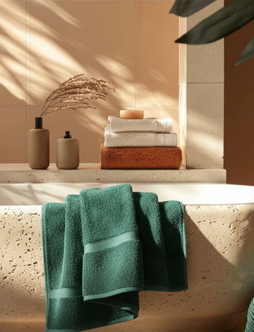 Egyptian Cotton Bath Towels Plush Absorbent Set of 2 - Madeline
