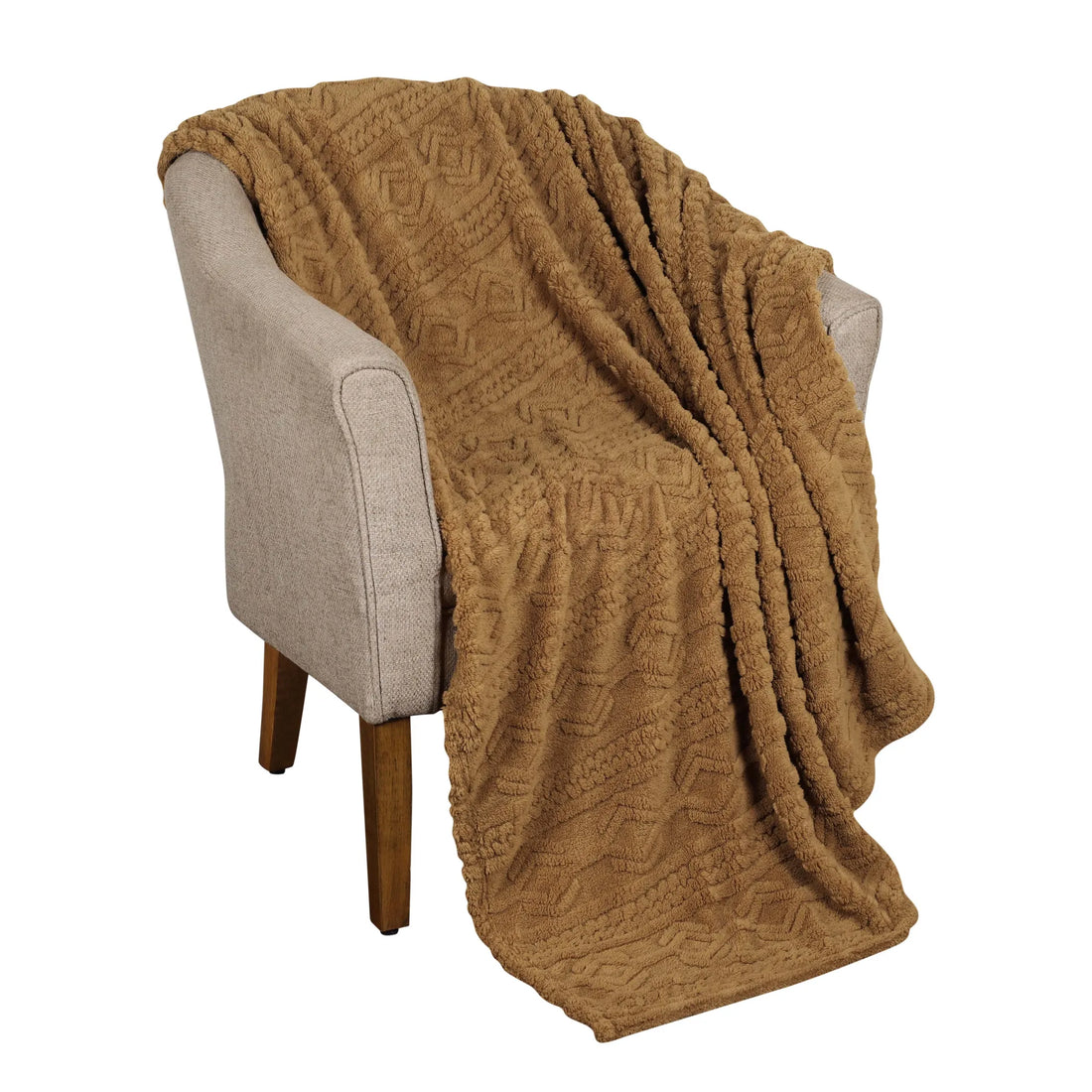 Fleece Blanket Plush Cozy Warm Arctic Boho Knit Jacquard