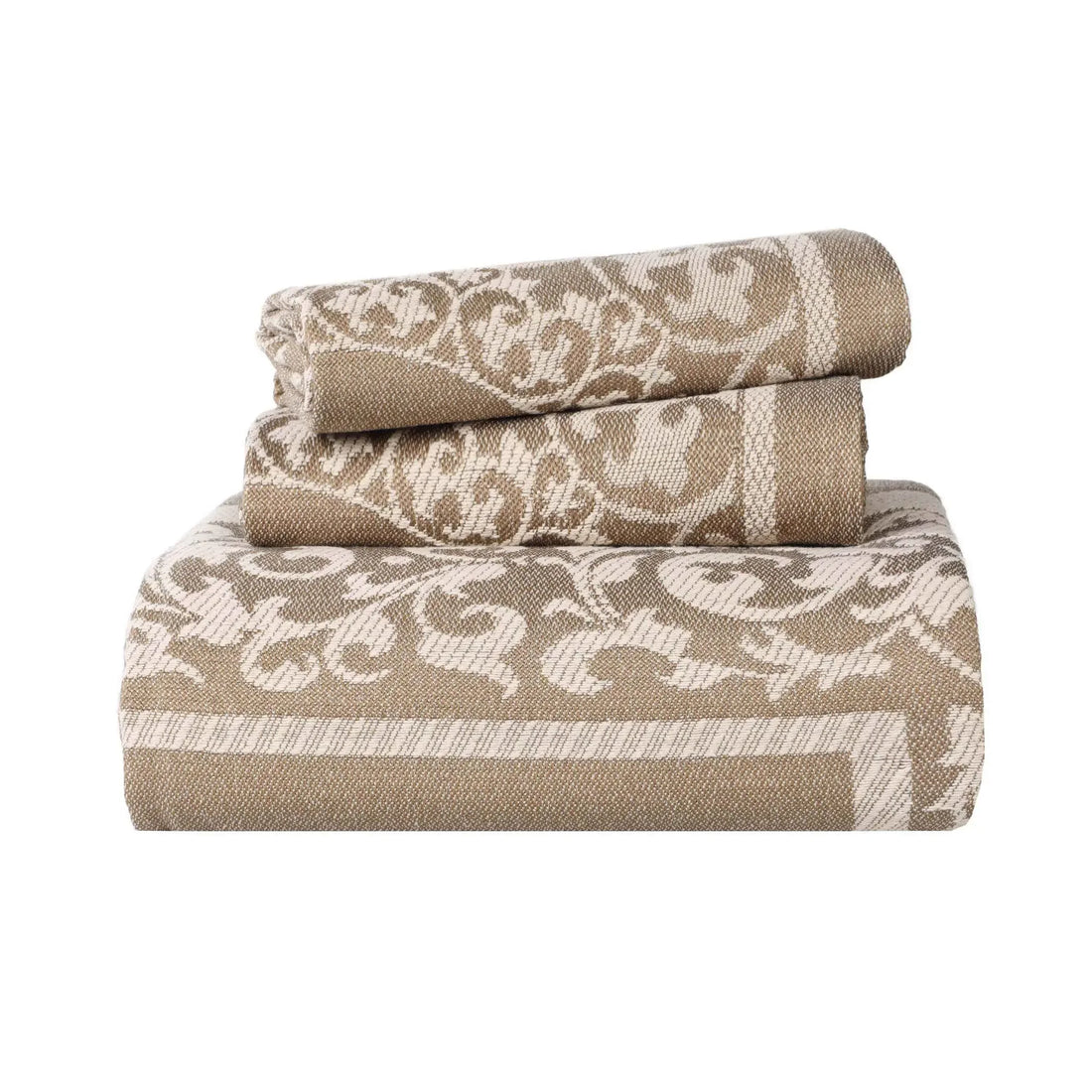 Lightweight Cotton Jacquard Bedspread Set – 3?Piece Floral Scroll