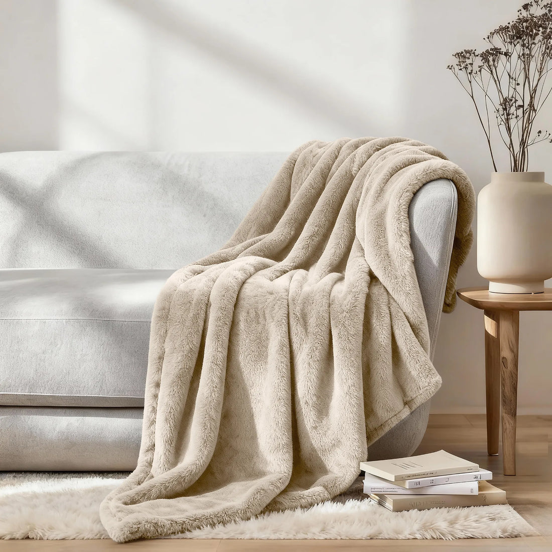 Superior Fleece Plush Medium Weight Fluffy Solid Decorative Blanket