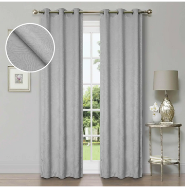 Blackout Window Curtains Wave Geometric Room Darkening Washable Set of 2