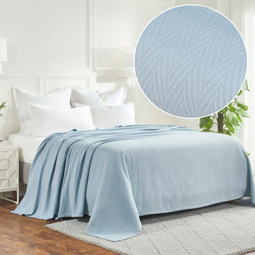 Lightweight Cotton Blanket – Metro Chevron, All-Season Bedding