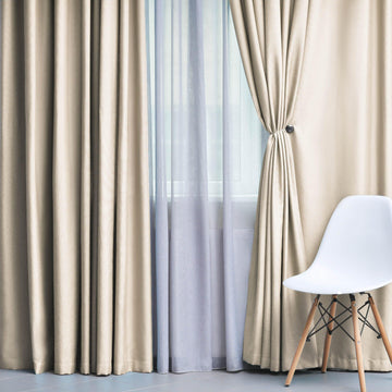 Solid Machine Washable Room Darkening Blackout Curtains, Set of 2