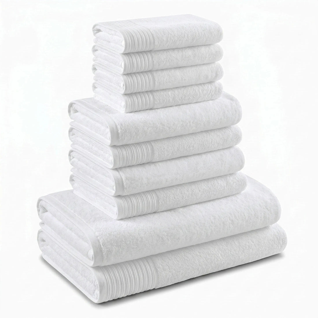 Marble Solid and Jacquard Assorted Cotton Towel Set - 10 Piece