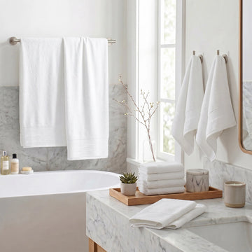 Marble Solid and Jacquard Assorted Cotton Towel Set - 10 Piece