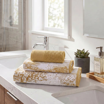 3-Piece Bath Towel Set – Cotton Marble Marble