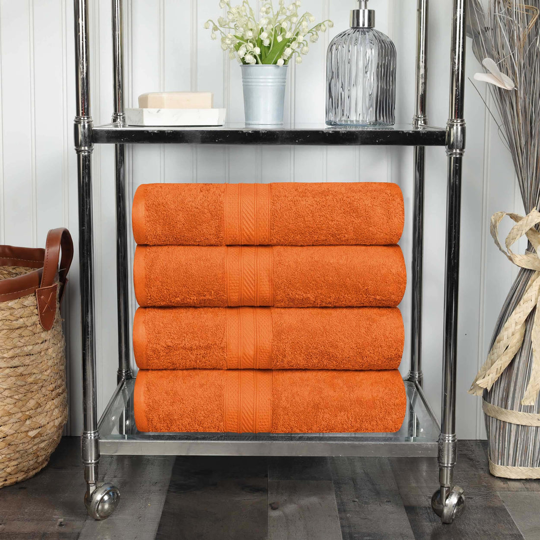 Cotton Plush Heavyweight Bath Towel Set of 4