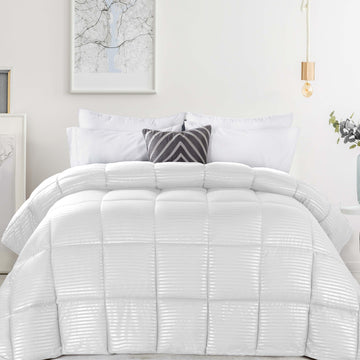 Superior Microfiber Down Alternative Medium Weight Striped Comforter