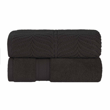 Chevron Zero Twist Solid Jacquard Cotton Bath Sheet Set of 2
