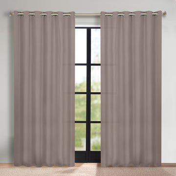 Classic Modern Solid Room Darkening Blackout Curtain Panels, Set of 2