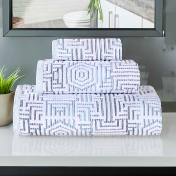3-Piece Bath Towel Set – Cotton Jacquard