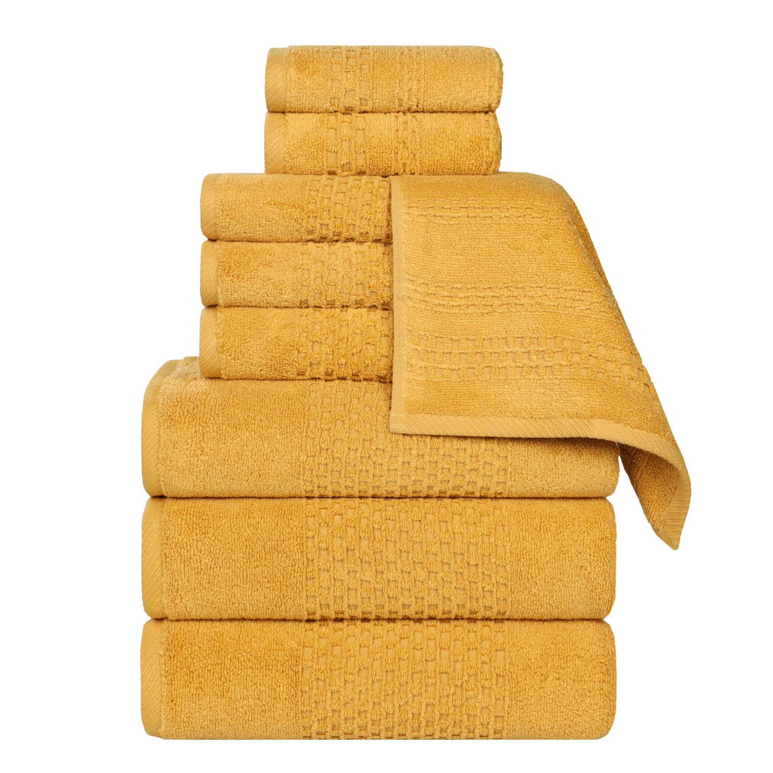 Zero Twist Cotton Towels 9 Piece Playa Waffle