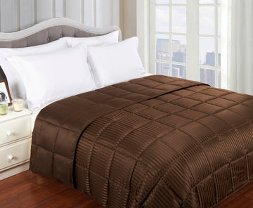 Superior Reversible All Season Down Alternative Stripe Bed Blanket