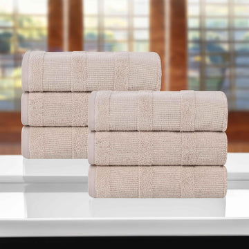 6-Piece Hand Towel Set – Cotton Roma Ribbed