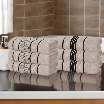 6-Piece Hand Towel Set – Zero Twist Cotton Jacquard
