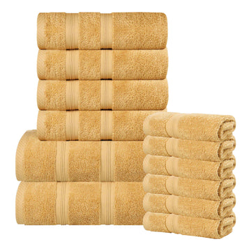 Superior Smart Dry Zero Twist Cotton Medium Weight 12 Piece Towel Set