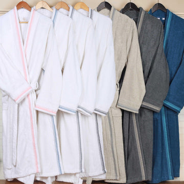Superior Turkish Cotton Terry Kimono Embroidered Unisex Bathrobe