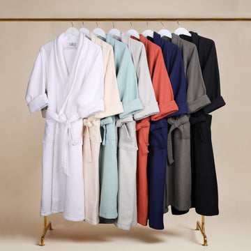 Superior Waffle Weave Cotton Bathrobe Oversized Unisex Adult Bath Robe