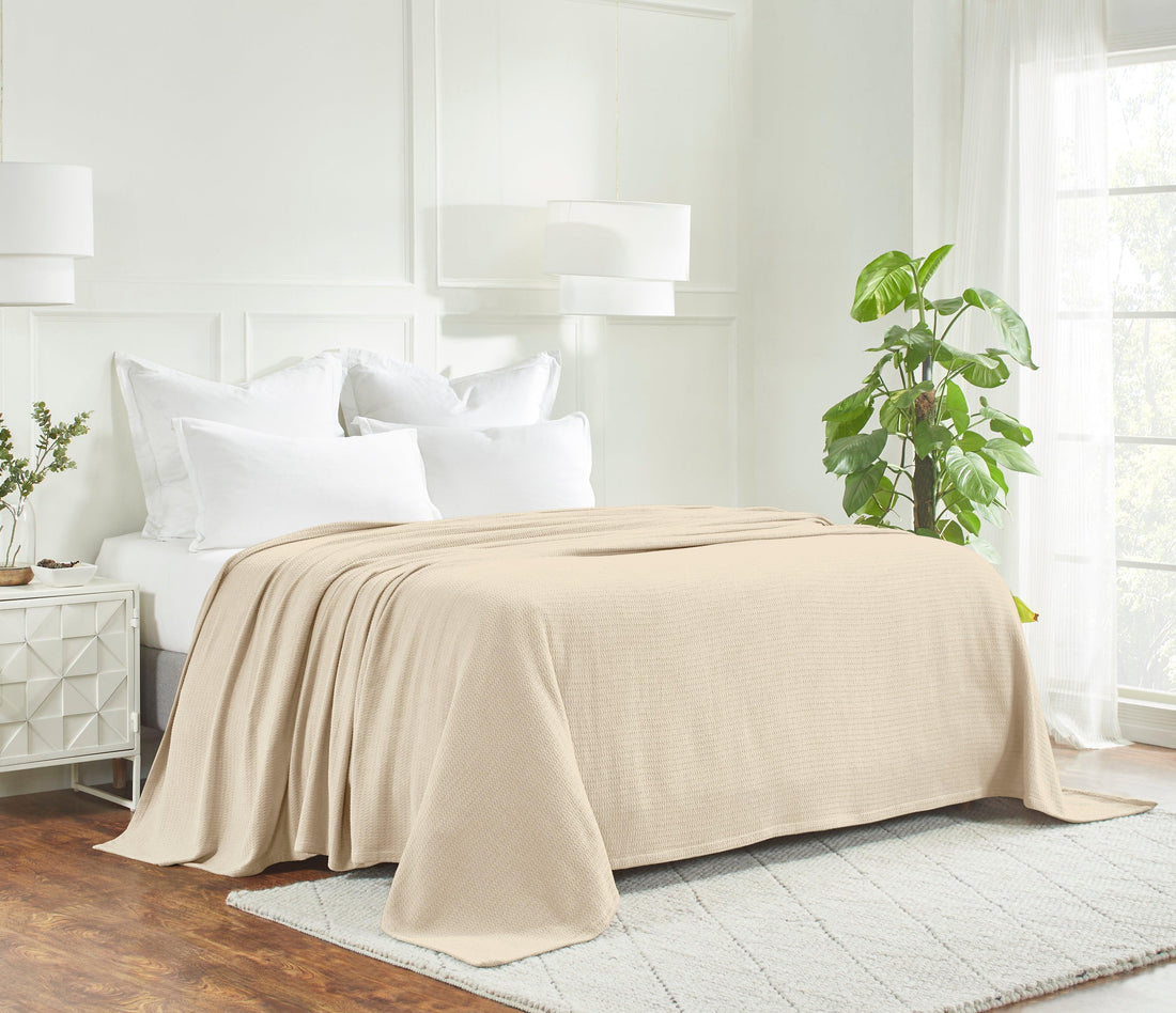 100% Cotton Waffle Blanket – Cooling Waffle Weave, Lightweight & Breathable Gumdrop