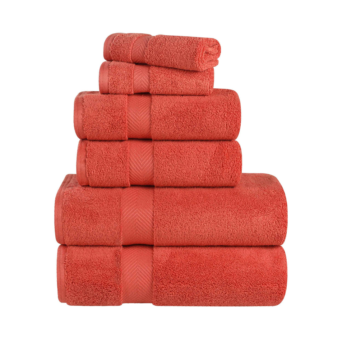 Superior Quick-Drying Zero-Twist Cotton Assorted 6-Piece Towel Set
